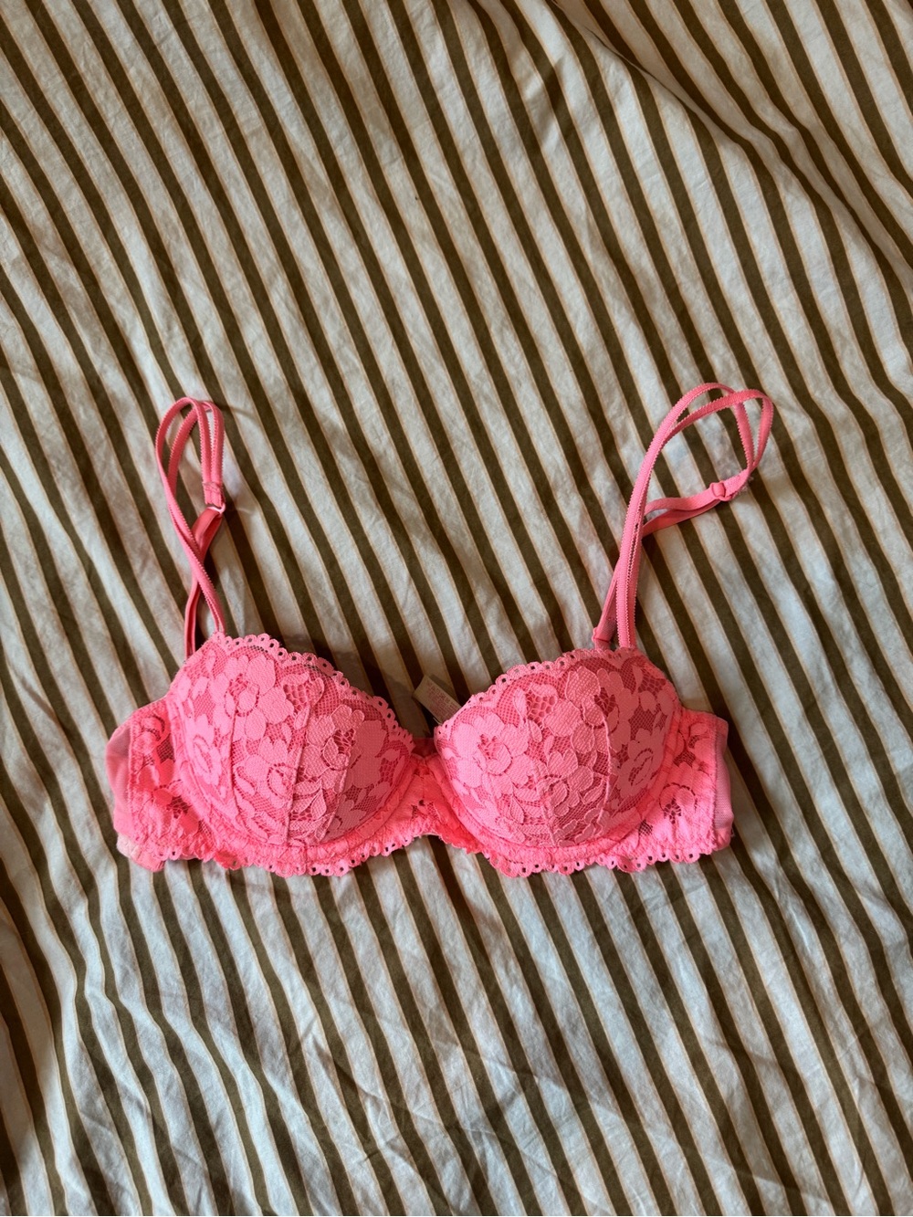 Victoria's Secret Coral Pink Lace Underwire Bra